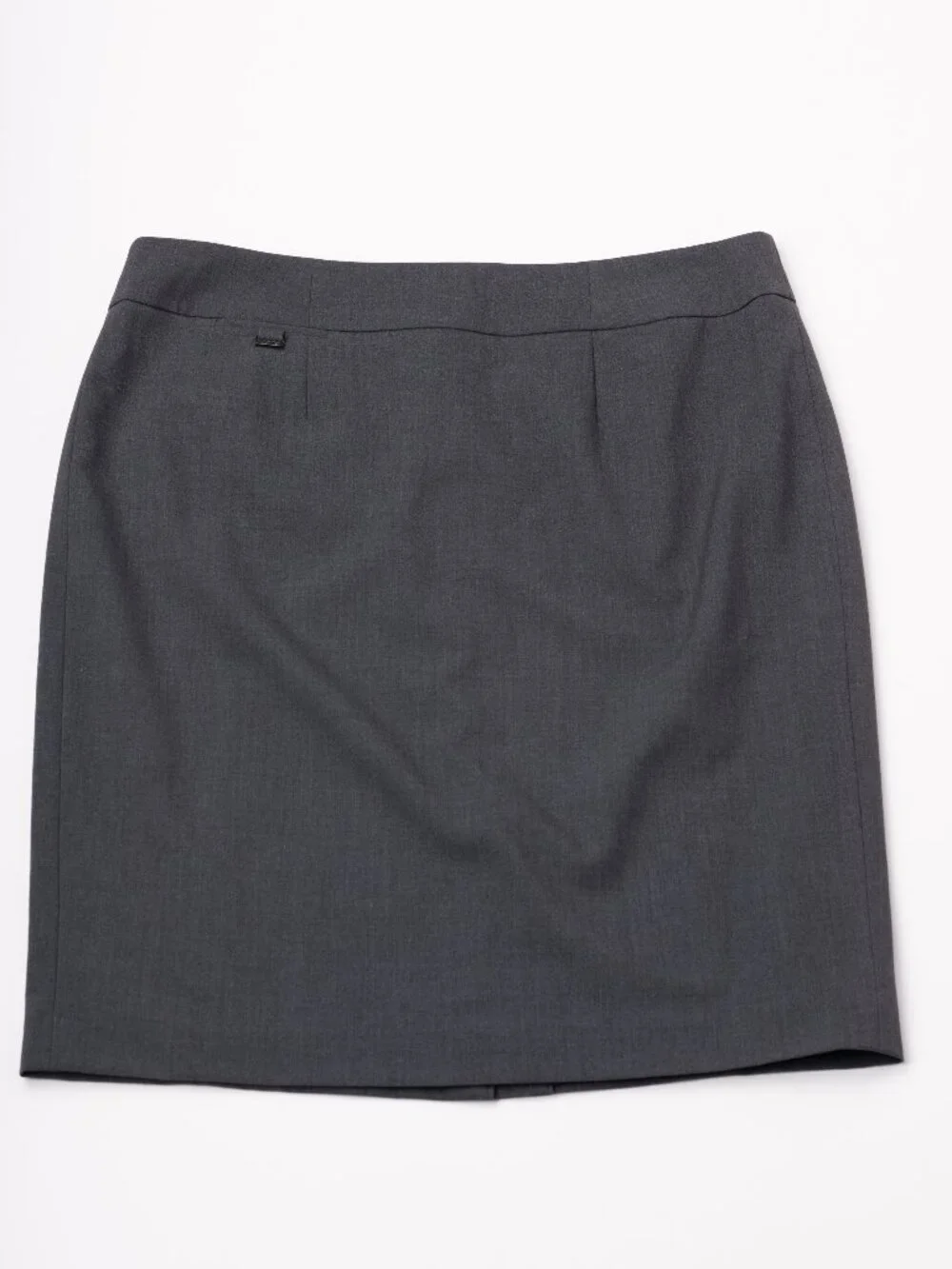 Calvin Klein Gray Luxe Stretch High Rise Pencil Skirt Workwear Size 12P EUC